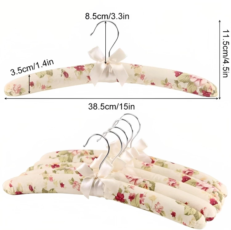 طقم شماعات ملفوفة بالقماش، 6 قطع - متعدد الالوان